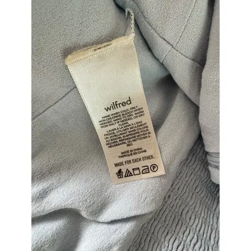 Wilfred Aritzia Novella Puff Sleeve Peasant Blouse Blue Sz XL