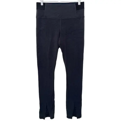 Athleta Aura Split Pant Black Nylon Spandex High Waisted Leggings Size Medium