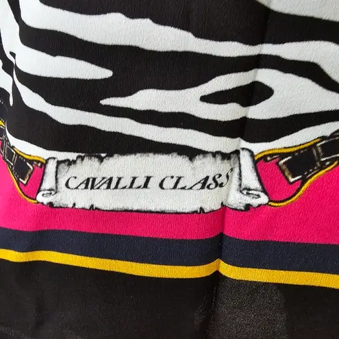 Roberto Cavalli Class Crepe Sable Zebra Floral print dress size 48