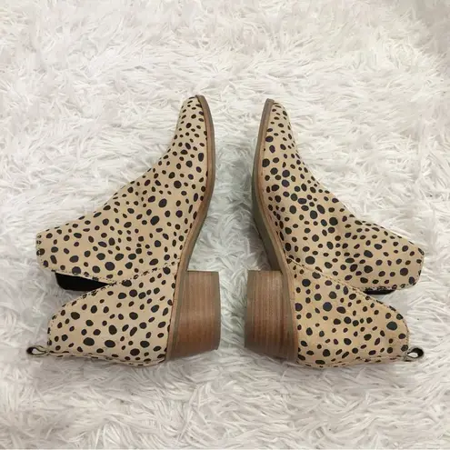 Dolce Vita Kaidie Leather Cheetah Animal Print Ankle Boots Tan Black 8