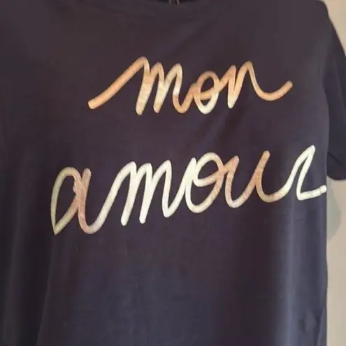 Zadig & Voltaire Skinny Short Sleeve Mon Amour Foil Tee M