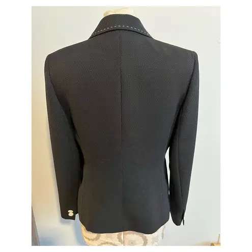 Kasper Classic Contrast Stitch Dotted Blazer Petite Size 10