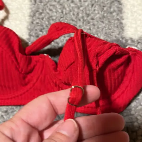 None Women’s Red Underwire Bikini Top Size Small