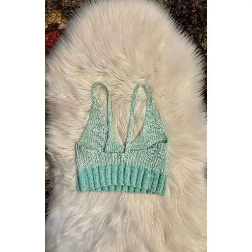 Free People  Crochet Knit Brami Tank Top | Mint / Ivory Combo | XS