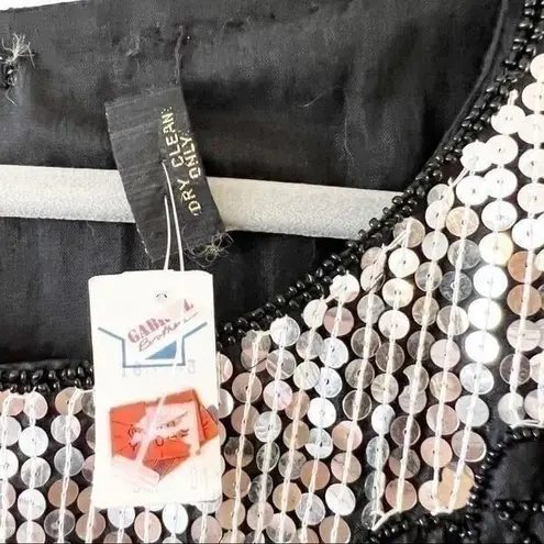 Mark & John Vintage Deadstock Sequin Top Silk Free Size 90s Golden Girls Costume Black