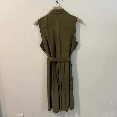 Slate + Willow Olive Green Sleeveless Button Tie Front Cargo Dress Size 8