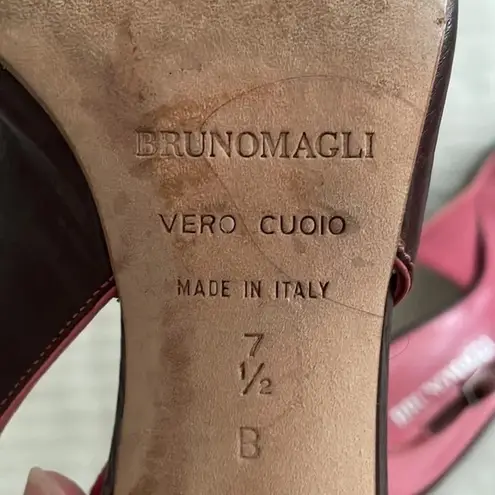 Bruno Magli Brown Peeptoe Sling back Pumps Heels Shoes Pinup size 7.5B