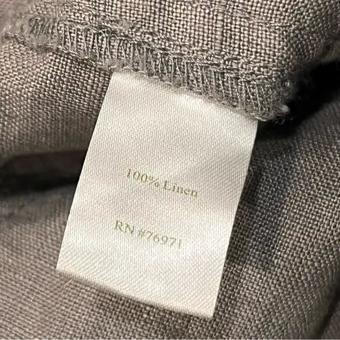 Garnet Hill Brown Wide Leg Linen Cargo Capri Pants size 10