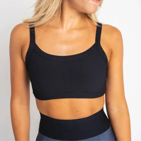 Year of Ours | Revolve Thermal Active Waffle Black Bralette in Size Small