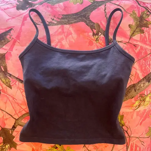 Los Angeles Apparel cotton spandex tank top dark grey fitted cami