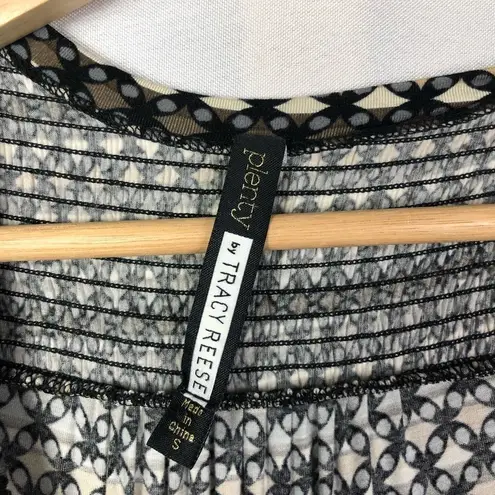 Plenty By Tracy Reese  Tan & Black Printed Faux Wrap Long Sleeve Dress S