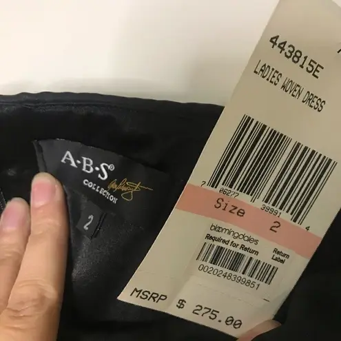ABS Allen Schwartz NEW satin Black Strapless dress