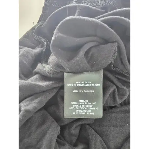 Akemi + Kin Black Ruched Twist Front Long Sleeve Drape Neck Top Women's Large