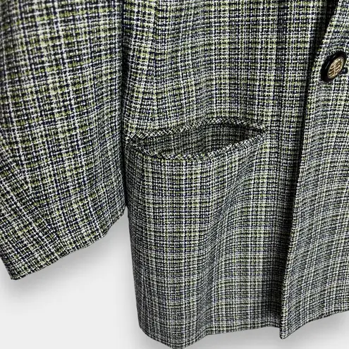 Vintage 18W J.G. HOOK 2 Piece Suit 80's | Jacket & Pleated Skirt Plaid Tweed Black