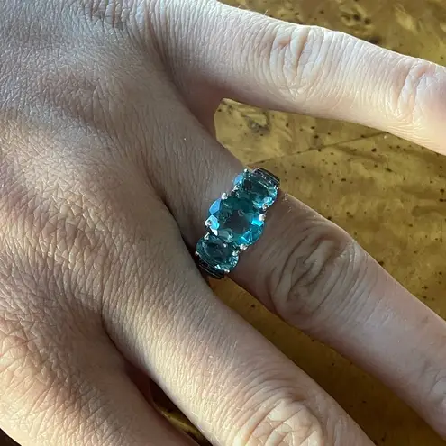 Teal Color Changing Fluorite Sterling Silver Ring Size 6
