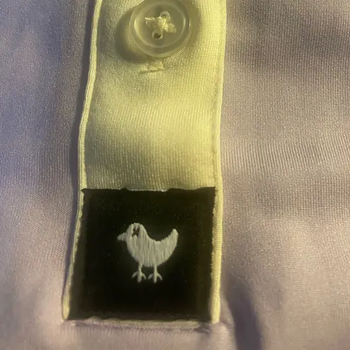 Bad Birdie Fitted Sleeveless Polo Top in White and Lavender M Size M