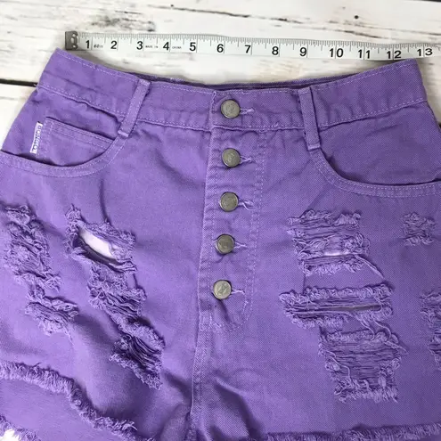 Bongo 🌴 Vintage High Rise Ripped Purple Shorts