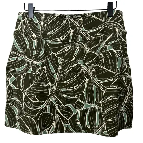 Title Nine Women's Skort Green Leaf Print Athletic Golf Hiking Athleisure Active