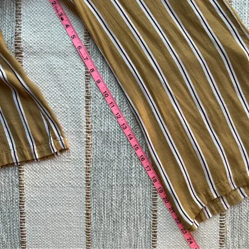 Faithfull the Brand Faithful The Brand Mustard Yellow White Striped Wide Leg Jumpsuit Women’s Size 6