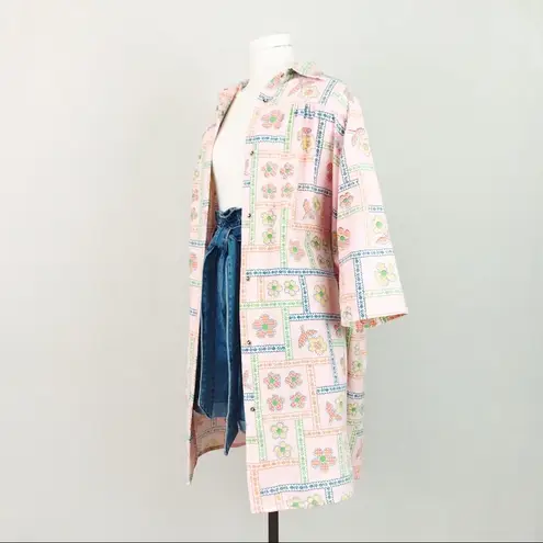 Vintage Gingham Patchwork Snap Coat in Pink | Size M Size M