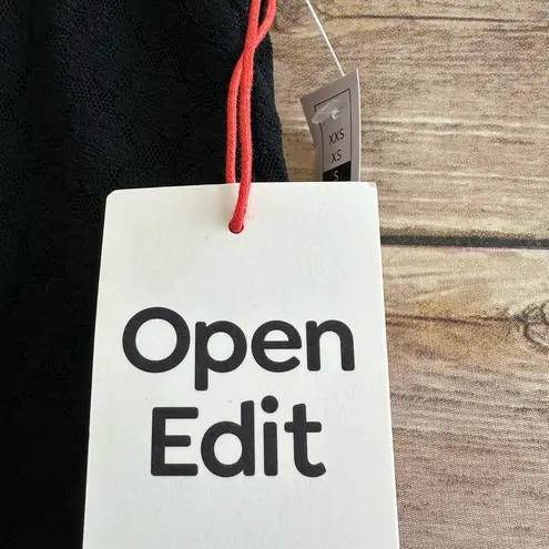 Open Edit Bike Shorts Women’s Size Small Black Floral Lace Pull On NWT