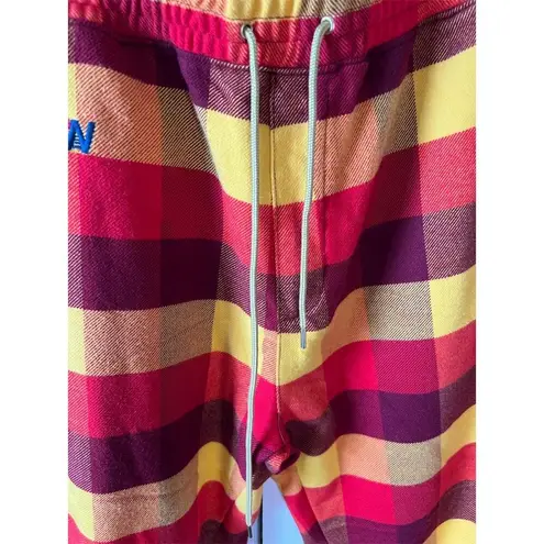 Aviator Nation Unisex XL Plaid Lounge Pants Flannel Relaxed Fit in Red