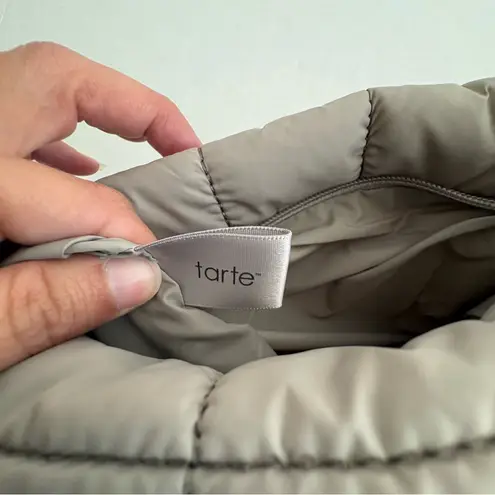 Tarte Quilted Puffy Makeup cosmetic travel bag Gray