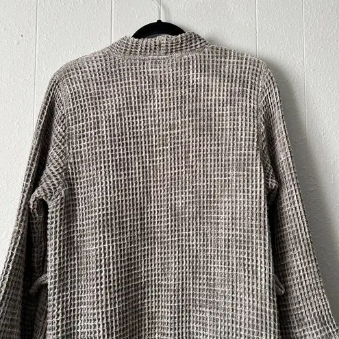 Parachute Robe Womens Small Waffle Knit Open Front 100% Cotton Breathable Cozy Gray