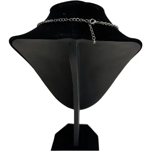 Silver Tone Sand Dollar Medallion Bib Statement Necklace Dangle Earrings Set