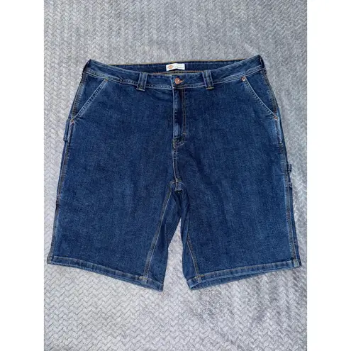 Dickies Women's Carpenter Short Blue Denim Relaxed Pocket Hammer Loop Sz 18