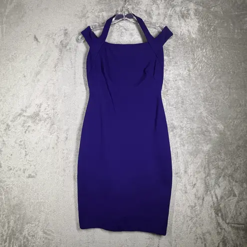 Ralph Lauren Lauren  Dress Sheath Halter Neck‎ Sleeveless Blue Purple 6 Petite