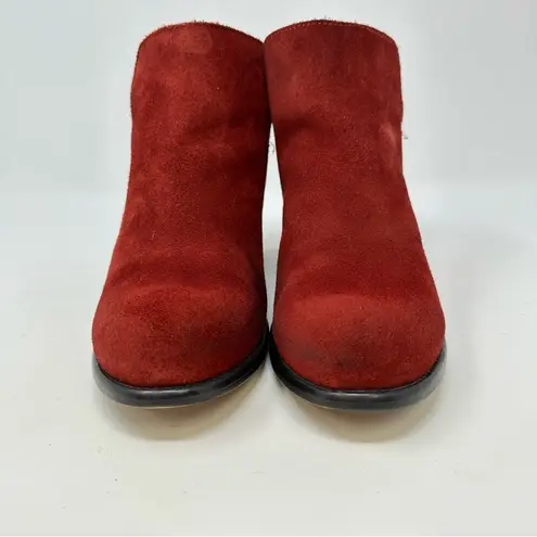 Revolve CHIO Suede Leather Zip Booties Red Size 39