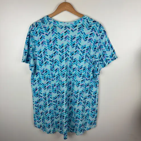 Fresh Produce Womens Abstract Print Top Sz 2X Supima Cotton USA Made Colorful