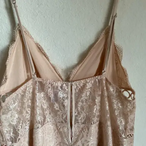 Victoria's Secret Victoria’s Secret Dream Angel Satin Lace Tan Slip Discontinued Coquette Dress L