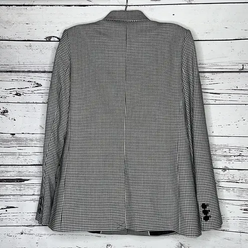 Karl Lagerfeld NWT Size 14 Black & White Houndstooth Print Blazer Jacket