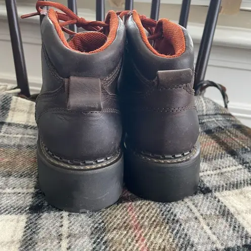 American Eagle NOS Vintage 90s  Brown Leather Boots Lug Sole 9