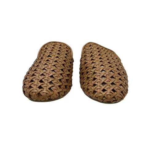 Birdies The Phoebe Woven Mule Flats Rattan Faux Leather Tan Size US 5.5