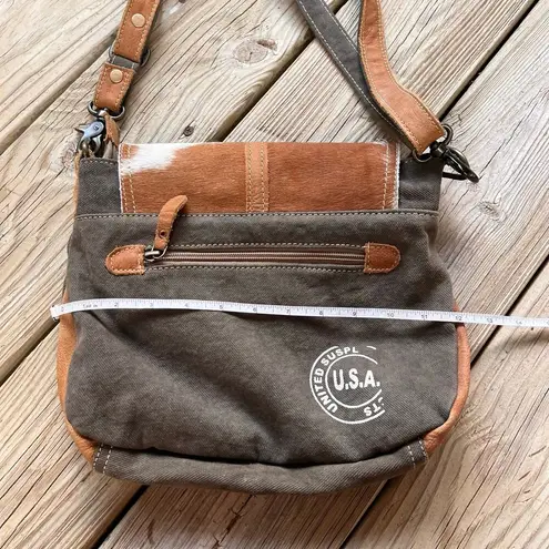 Myra Bag Cargo 157 Women's Cowhide And Cotton Messenger Bag Gray