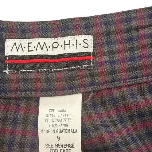 Vintage Memphis High Waisted Pants Jr. Women 9 Plaid MOM Style Pleated Retro Red Size undefined