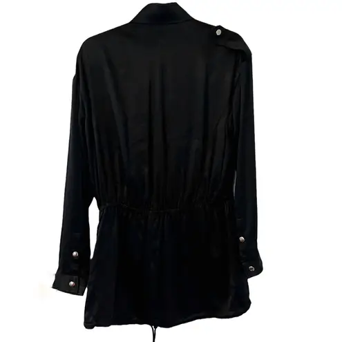 Alexander Wang Black Silk Satin Biker Jacket