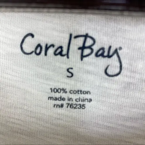 Coral Bay  Lake Dock Painting Slub Knit Tee White Multi S