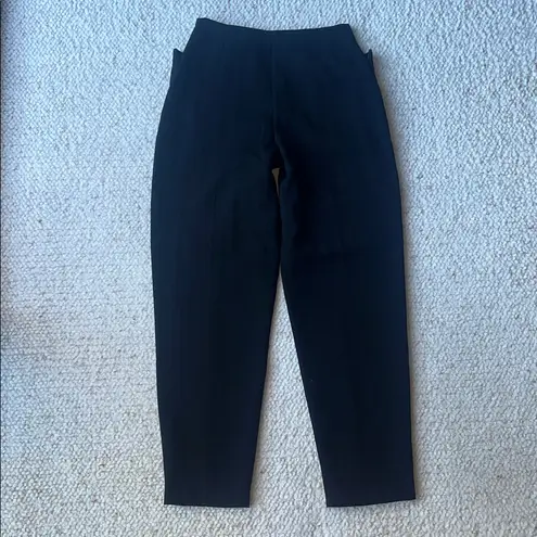 Norma Kamali Vintage Wool High Waist Seamed Tapered Trouser Pant Black Plaid 40