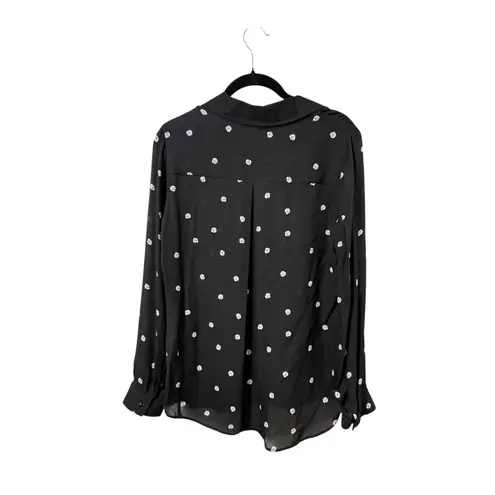 L'Agence Nina Heart Black Rose Floral Silk Button Down Shirt Blouse XS Quiet Lux - Image 3