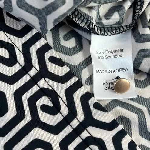 Sport Haley Women’s Short Sleeve Collared Tank Top Black White Medium Pullover