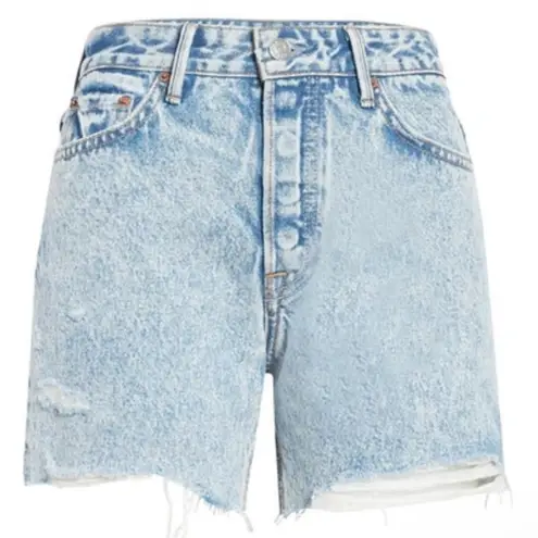 GRLFRND Jourdan Slim Tomboy Cutoff Distressed Denim Shorts in Yaya Size 28