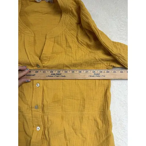 Soft Surroundings  Top M Yellow Gauzy Minimalist Beach Coastal Modest Vacay - Image 6