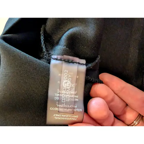 Karl Lagerfeld Paris Black Sheath Dress Cap Sleeve V Neck Zipper Size 6 Black