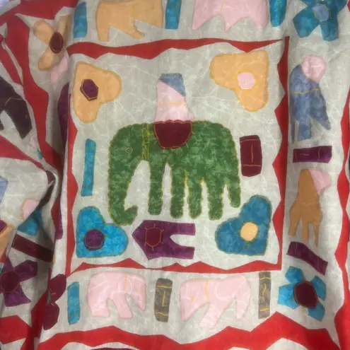 VTG New Identity Women's Jacket Size M Colorful Appliqué Cotton Boho India Size M