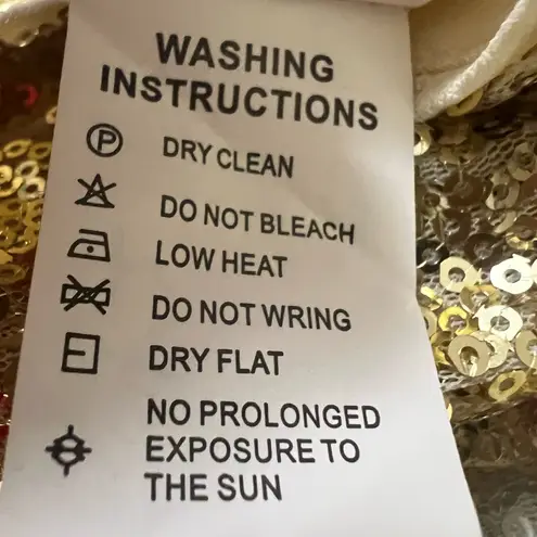 Kate Kasin Bright Gold Sequin Maxi Gown XS Elegant Formal Evening Dress Deep V