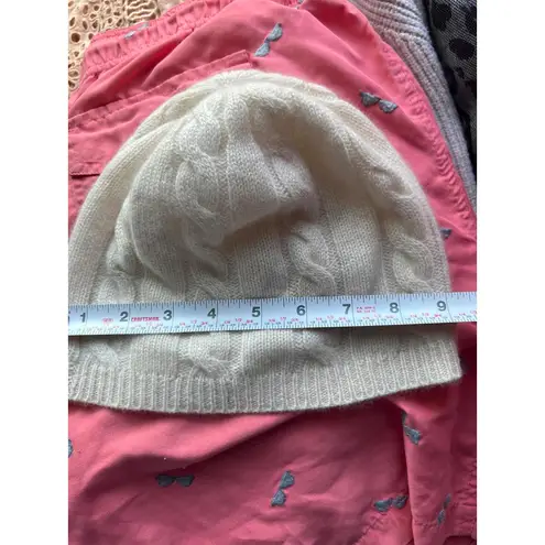 Charter Club Ivory 100 % Cashmere Cable Knit Beanie by